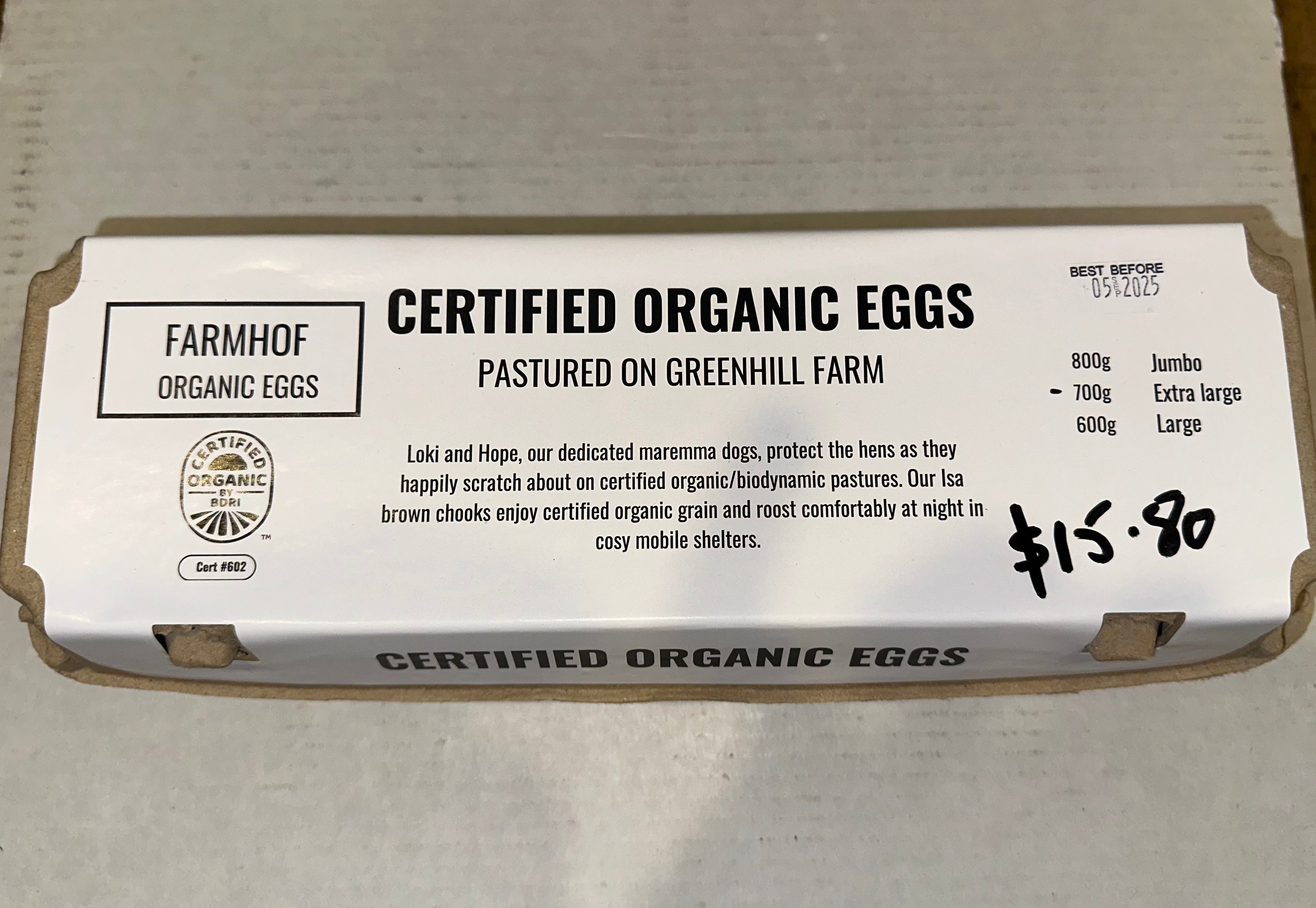 Farmhof Organic Eggs 700g 